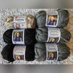 RED HEART SASHAY YARN 6 SKEINS